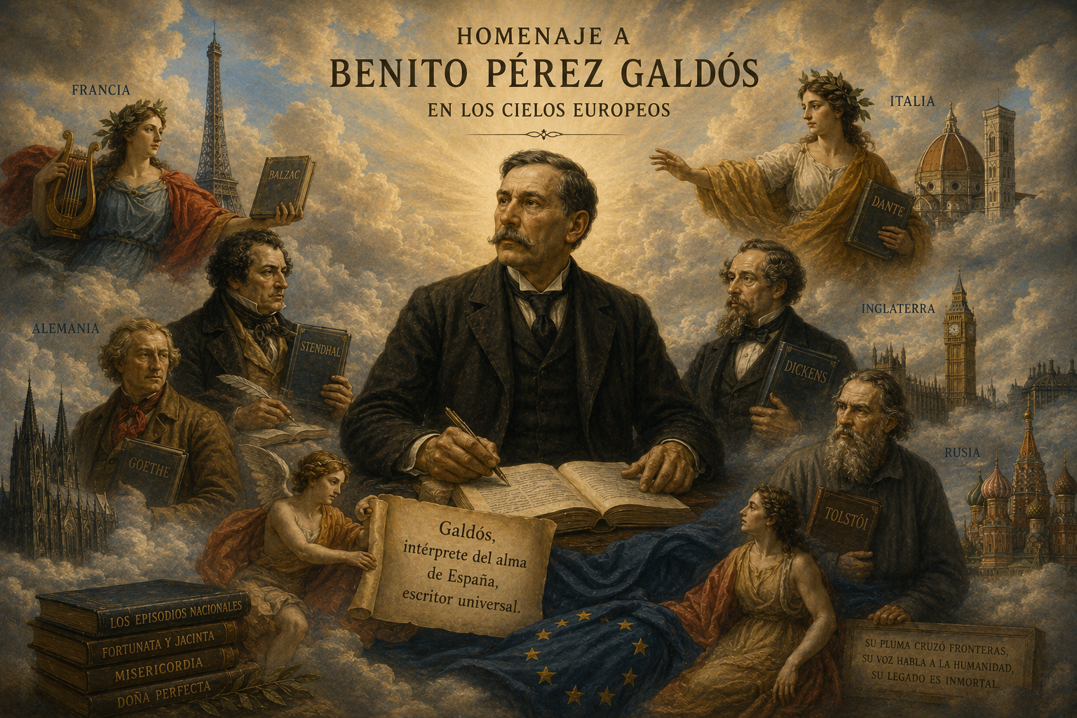Homenaje a Benito Pérez Galdós en los cielos europeos