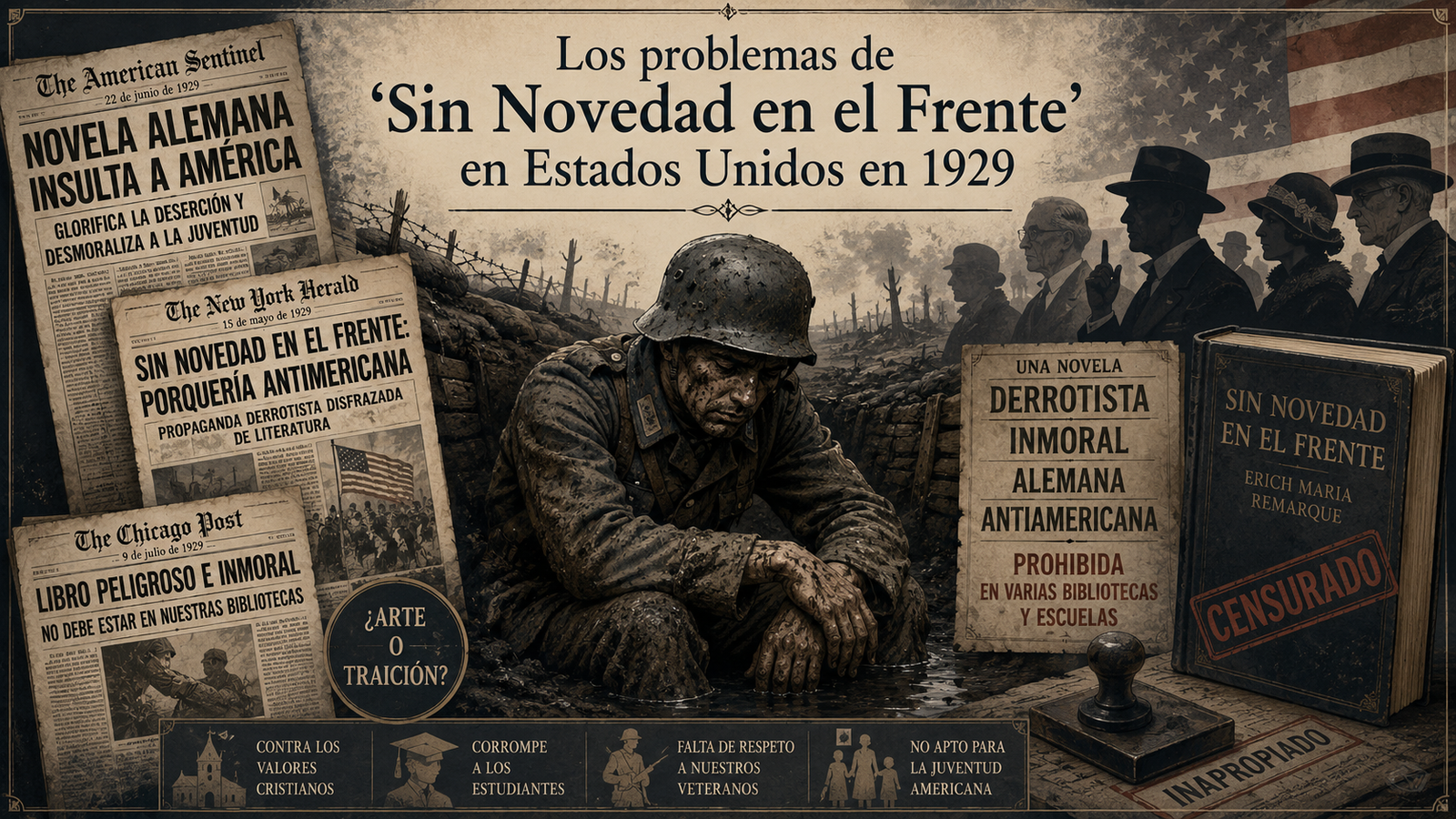 Los problemas de “Sin Novedad en el Frente” en Estados Unidos en 1929
