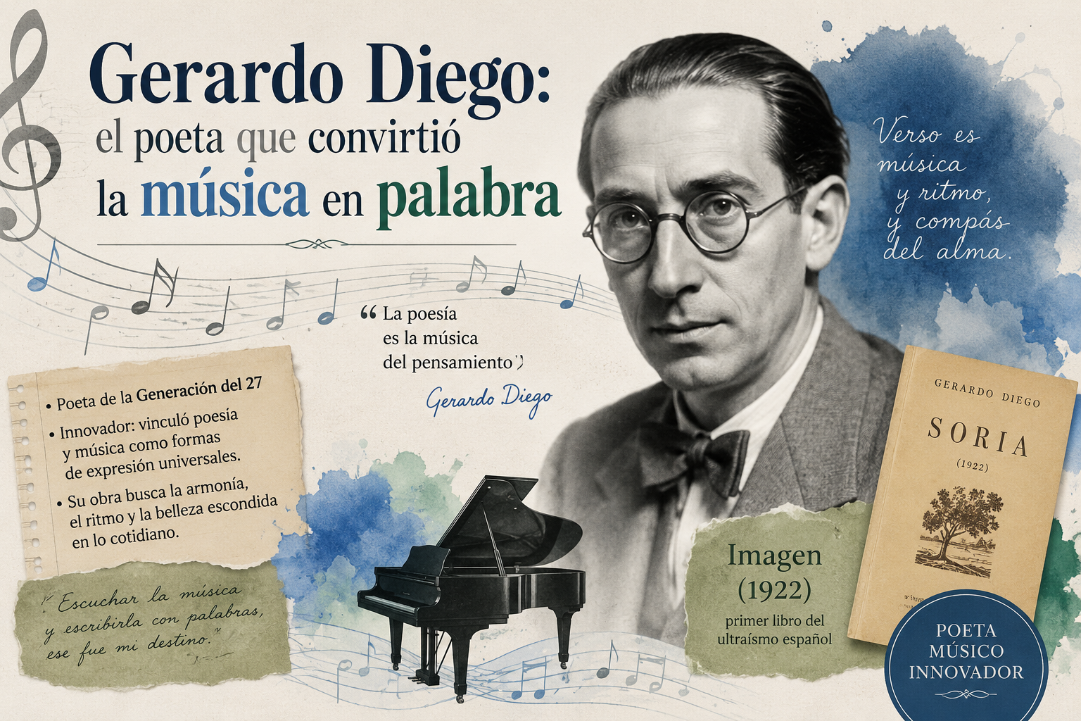 Gerardo Diego: el poeta que convirtió la música en palabra