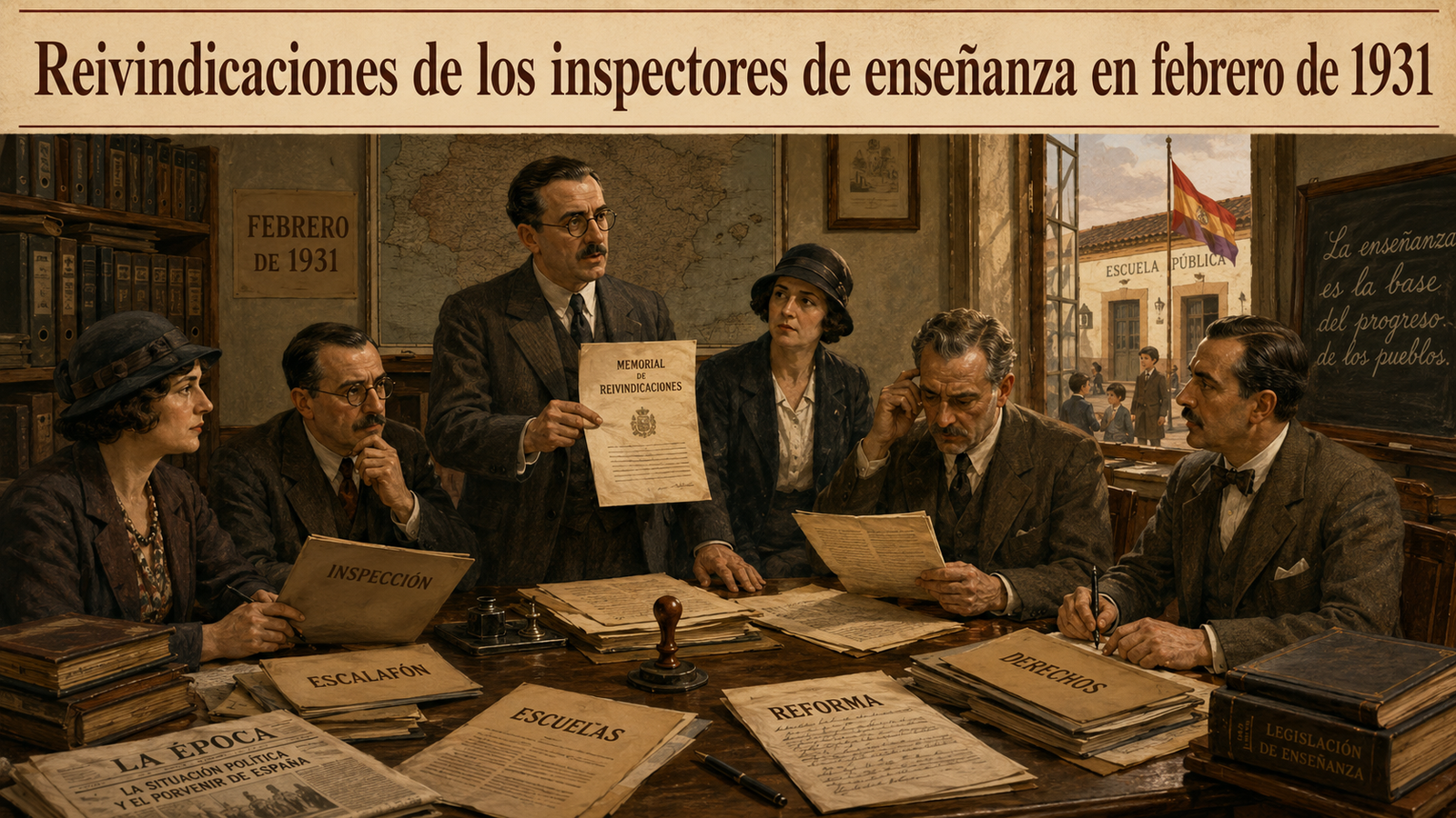 Reivindicaciones de los inspectores de enseñanza en febrero de 1931