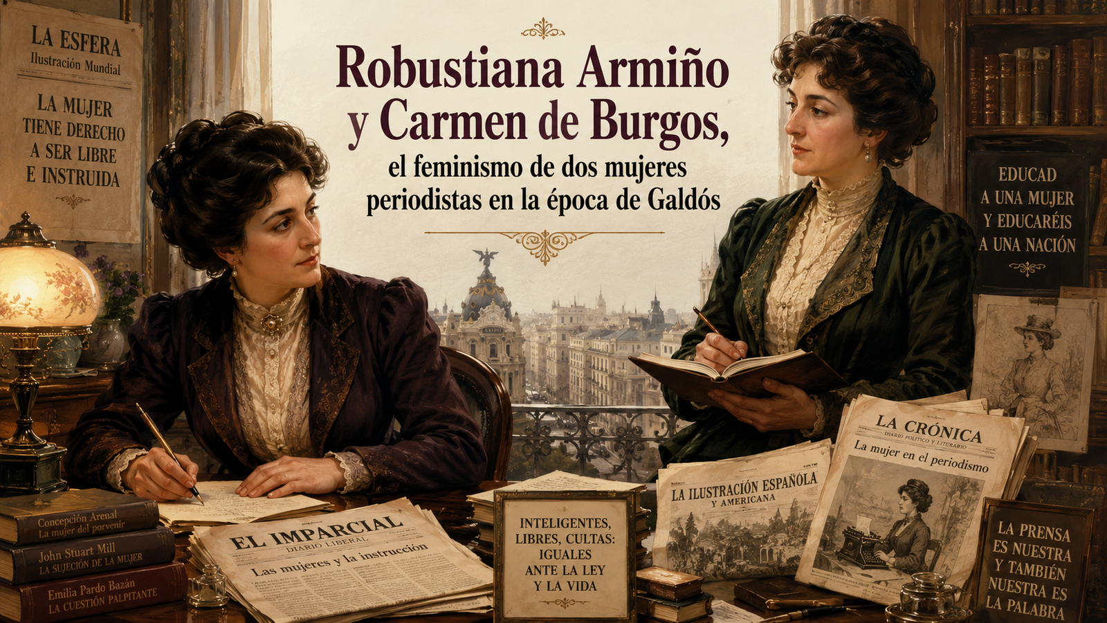 Robustiana Armiño y Carmen de Burgos, el feminismo de dos mujeres periodistas en la época de Galdós