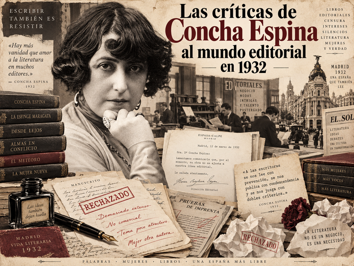 Las críticas de Concha Espina al mundo editorial en 1932
