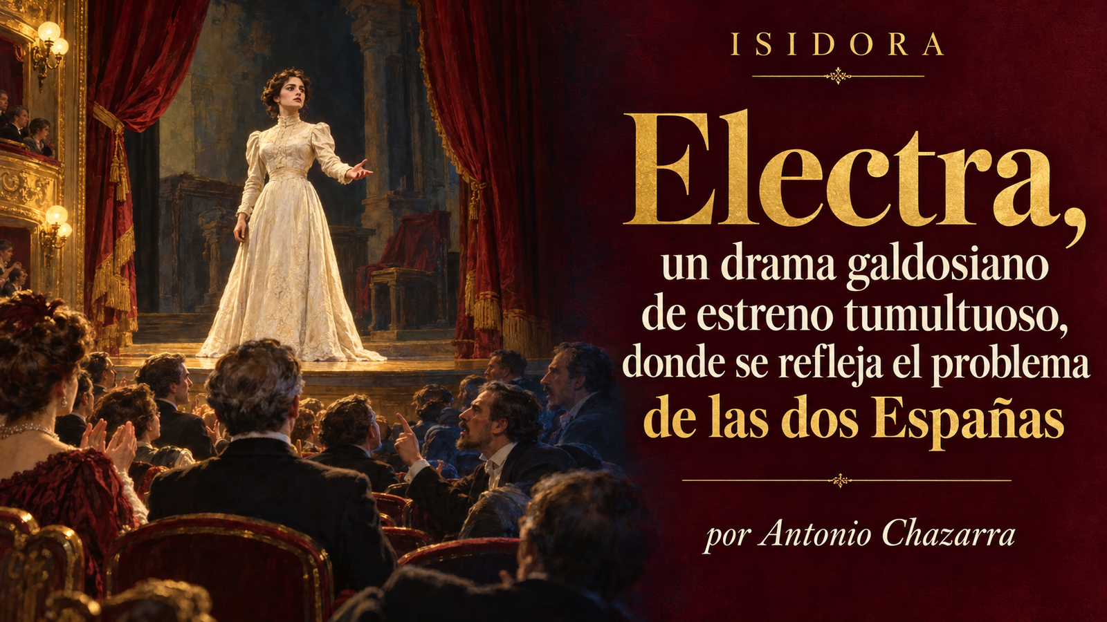 Electra, un drama galdosiano de estreno tumultuoso, donde se refleja el problema de las dos Españas