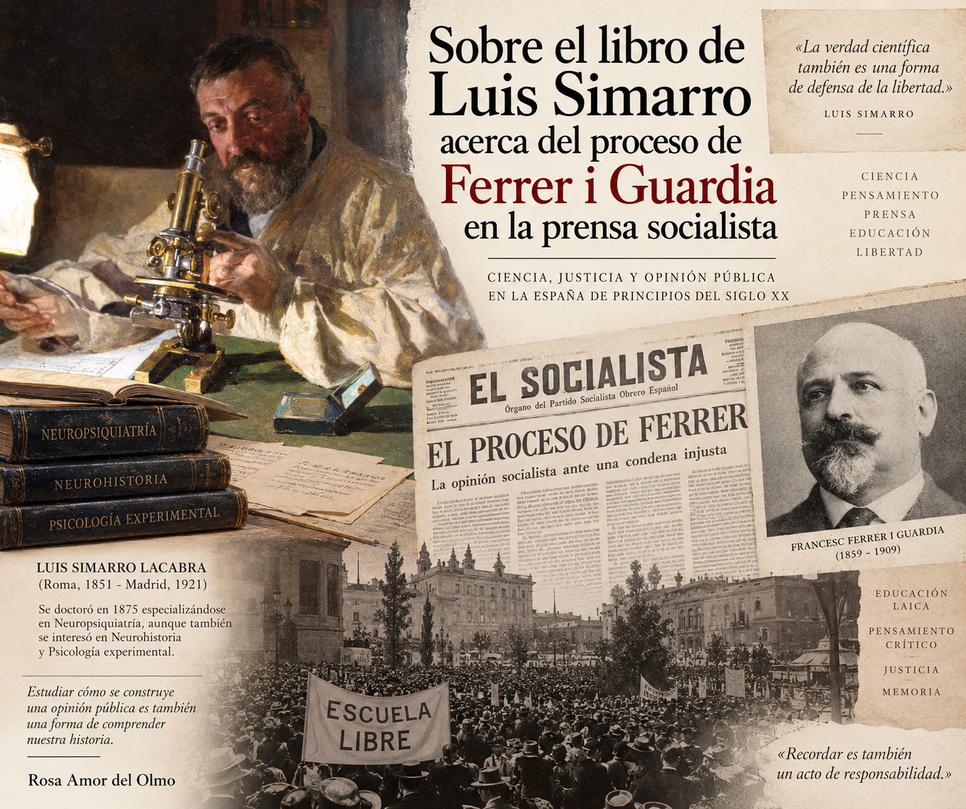 Sobre el libro de Luis Simarro acerca del proceso de Ferrer i Guardia en la prensa socialista